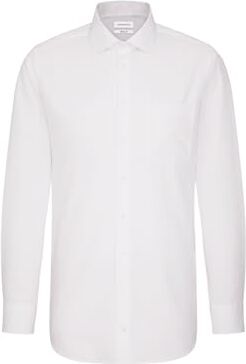 Seidensticker Camicia Business Modern Fit da Uomo con collo a patta e senza taschino sul petto, senza ferro, taglio dritto, a maniche lunghe, Bianco (Weiß), Medium (Taglia produttore: 40)