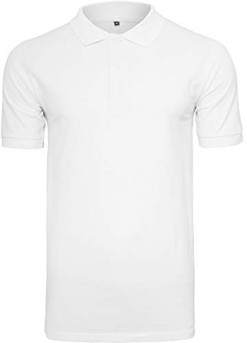 Build Your Brand Polo piqué Shirt, T Modello da Uomo, Bianco, M