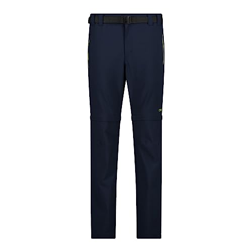 CMP Pantaloni Zip Off Elasticizzati Da Uomo, B.Blue-Limegreen, 50