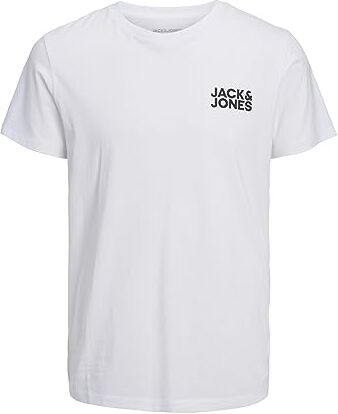 Jack & Jones JJECORP LOGO TEE SS O-NECK NOOS, T-Shirt Uomo, Bianco (White Fit:Slim/Large Print/Black), XXL