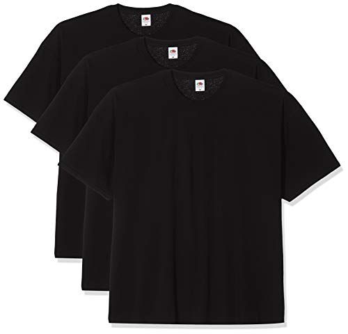 Fruit of the Loom Valueweight Tee, 3 Pack T-Shirt, Nero (Black 36), XXX-Large (Pacco da 3) Uomo