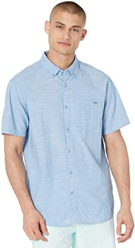 Hurley O&o Stretch SS Maglietta, Blu Oxford, L Uomo