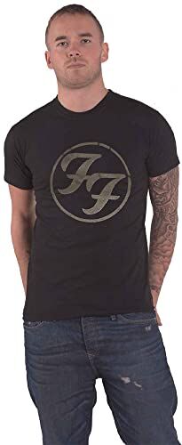 Rock Off officially licensed products Rock Off Foo Fighters T Shirt FF Hi-Build Band Logo Nuovo Ufficiale Unisex Nero Size M