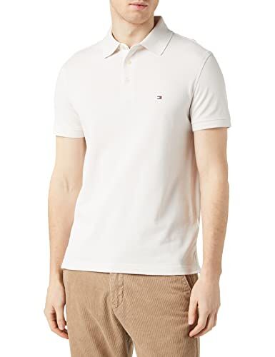 Tommy Hilfiger 1985 SLIM POLO, S/S Polos Uomo, Beige (Weathered White), S