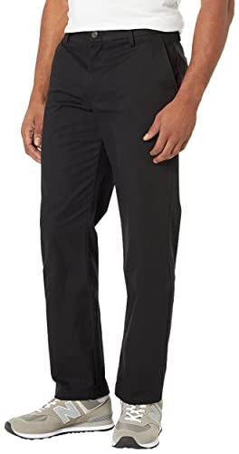 Amazon Essentials Chino Senza Pinces Anti-Grinze con Taglio Dritto Uomo, Nero, 33W / 32L