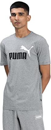 Puma Ess+ 2 col Logo Tee, Maglietta Unisex, Grigio Erica, S