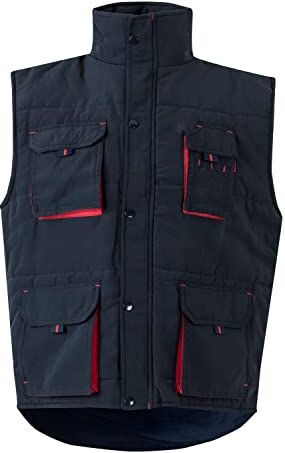 Velilla 205902 Gilet imbottito bicolore multi-tasca; colore blu navy e rosso; taglia 3XL