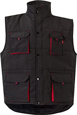 Velilla 205902 Gilet imbottito bicolore multi-tasca; colore nero e rosso; taglia S