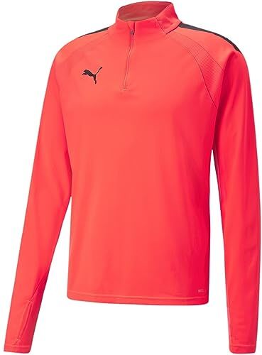 Puma Teamliga-Top con Zip 1/4, Sud Uomo, Fiery Corallo Nero, XXL