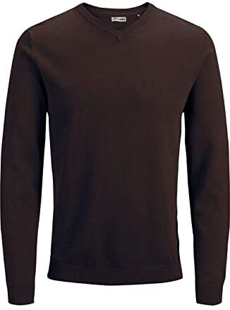 Jack & Jones Maglione da uomo con scollo a V, marrone (pacciamo)., XXXL