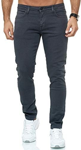 Redbridge Jeans Uomo Slim Fit Pantaloni Cotone Vasta Gamma di Colori Casual Stretch Grigio Scuro W34 L32