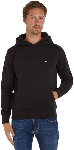 Tommy Hilfiger Flag Logo Hoody  Maglie Pesanti, Nero (Black), L Uomo