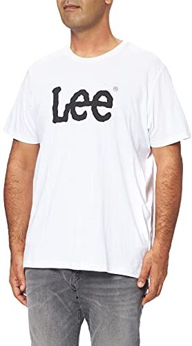 Lee Wobbly Logo Tee, Jeans Skinny Uomo, Bianco (White), M