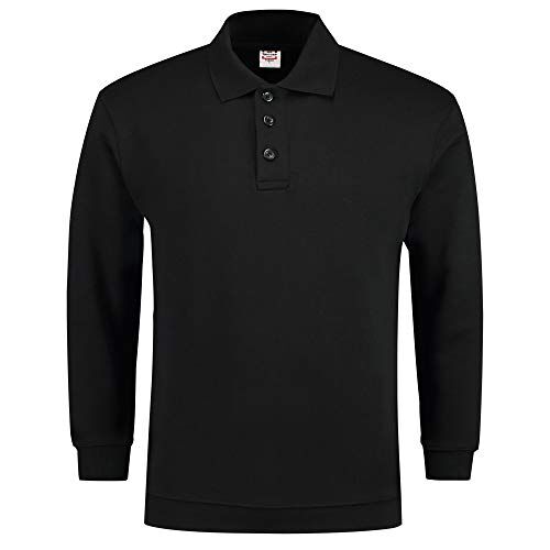 Tricorp Casual Polo colletto e vita Felpa, 60% cotone pettinato/40% poliestere, 280 g/m², nero, taglia L