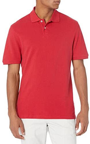 Amazon Essentials Polo in piqué di Cotone Slim Uomo, Rosso, XL