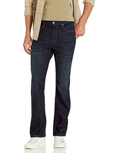 Amazon Essentials Jeans Dritti con Taglio Bootcut Uomo, Indaco Scuro Tie & Dye, 35W / 29L