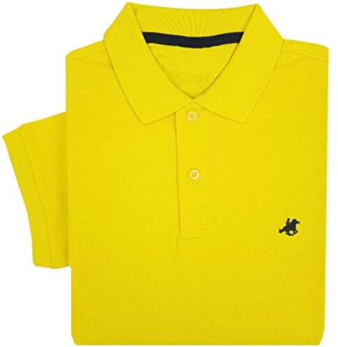 U.S. Grand Polo Equipment & Apparel Polo Uomo Manica Corta Tinta Unita  M L XL XXL XXXL (M, Gialla)