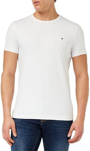 Tommy Hilfiger T-shirt Maniche Corte Uomo Core Stretch Slim Fit, Bianco (White), 3XL