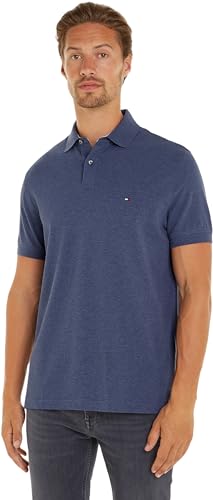 Tommy Hilfiger Maglietta Polo Maniche Corte Uomo 1985 Regular Fit, Blu (Denim Heather), XXL