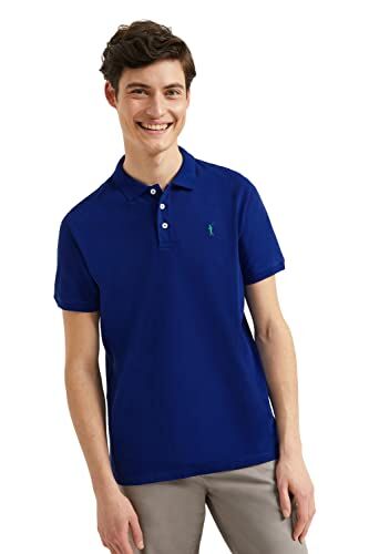 Polo Club Polo Manica Corta Uomo Blu Royal Regular Fit Maglietta 100% Cotone