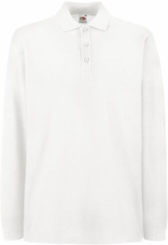 Fruit of the Loom , Polo Manica Lunga, Uomo, Bianco, XXX-Large