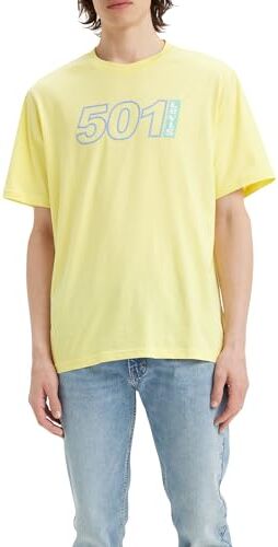 Levis Ss Relaxed Fit Tee, T-shirt Uomo, 501 Logo Outline Lemonade, L