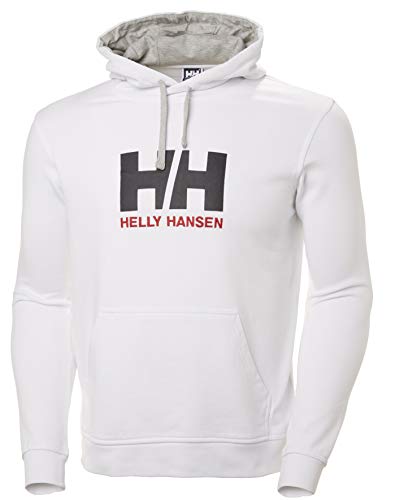Helly Hansen Uomo Felpa Con Cappuccio HH Logo, M, Bianco