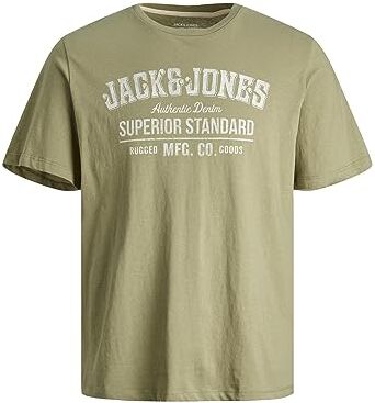 Jack & Jones JJEJEANS TEE SS O-NECK NOOS 23/24, T-Shirt Uomo, Verde (Oil Green), M