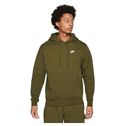 Nike M NSW Club Hoodie PO BB Felpa con Cappuccio, Rough Green/Rough Green/White, XL Uomo