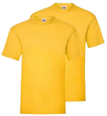 Fruit of the Loom Maglietta da uomo Valueweight, confezione da 5, Giallo girasole + sacchetto di stoffa Myshirt incluso, XXXL