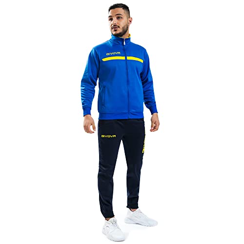 GIVOVA TUTA ONE FULL ZIP POLARFLEECE AZZURRO/GIALLO