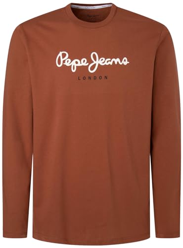 Pepe Jeans Eggo Long N, T-Shirt Uomo, Marrone (Sculpture),M