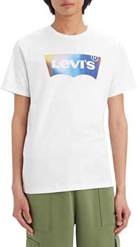 Levis Graphic Crewneck Tee, Uomo, Batwing Blur Fill White+, L