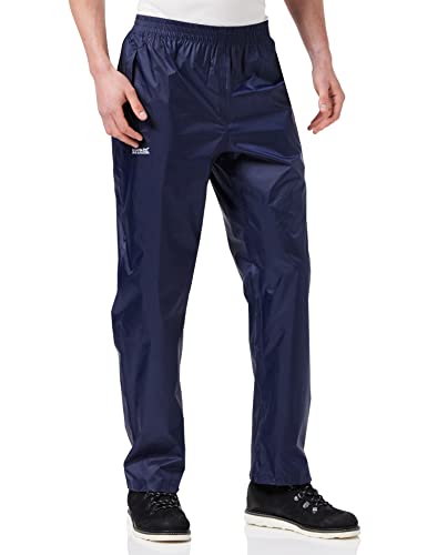 Regatta Pack-It Uomo-Pantaloni da pioggia, Blu (marine), 50-52 EU