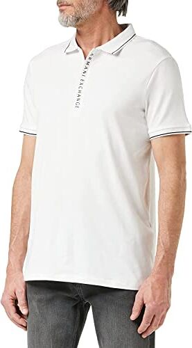 Armani Hidden Buttons, Stretch Cotton, Polo, Uomo, Bianco, L