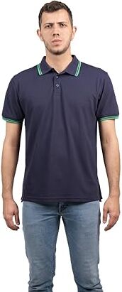 TONY BACKER Polo T-Shirt Maglietta Uomo Manica Corta (IT, Testo, XXL, Regular, Regular, Blu)