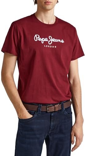 Pepe Jeans Eggo N, T-Shirt Uomo, Rosso (Burgundy),XS