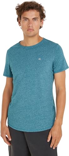 Tommy Jeans Uomo T-shirt Maniche Corte TJM Slim Slim Fit, Turchese (Timeless Teal), XS