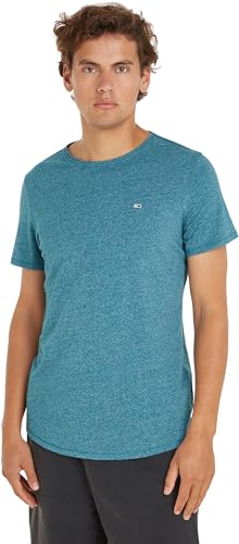 Tommy Jeans Uomo T-shirt Maniche Corte TJM Slim Slim Fit, Turchese (Timeless Teal), M