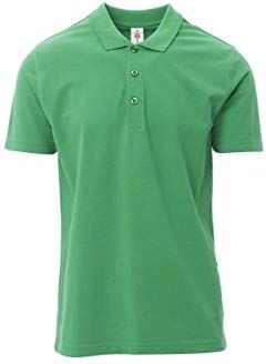 PAYPER Rome Polo Unisex Uomo Donna a Manica Corta 100% Cotone Effetto Perlato Spacchetti Laterali Jelly Green (M)