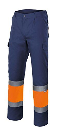 Velilla 157 Pantaloni alta visibilità (Taglie XL) colore blu marino e arancione fluo