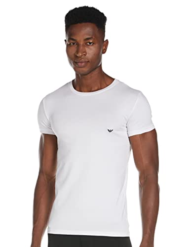 Emporio Armani Uomo T-shirt Iconic Logoband Maglietta, Bianco (White), L
