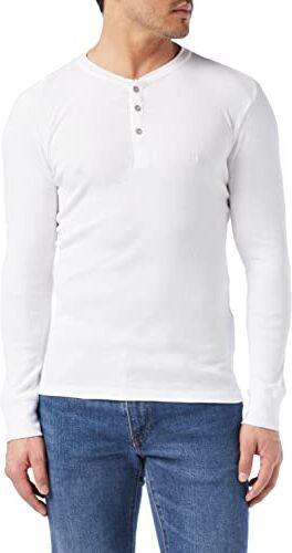 Levis 300ls Henley 1p-Maglia a Maniche Lunghe Maglietta, Bianco, M Uomo