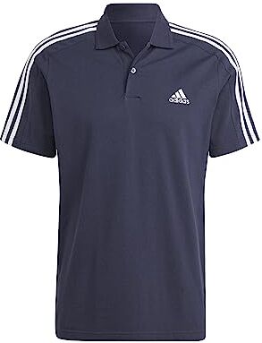 Adidas Uomo Essentials Piqué Embroidered Small Logo 3-Stripes Camicia polo, Legend Ink/White