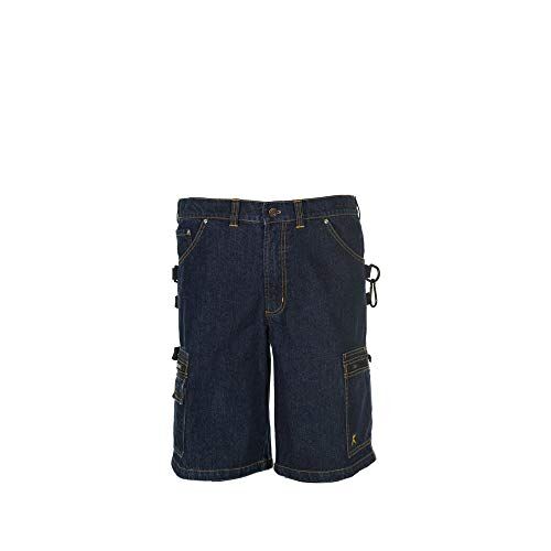 Planam Pantaloncini in denim scuro, taglia XXL