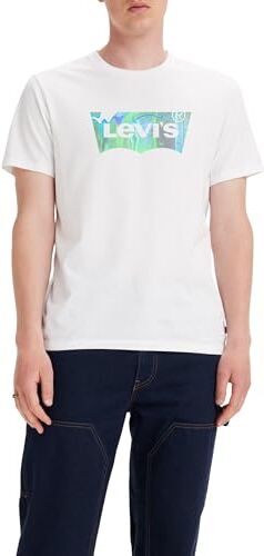 Levis Graphic Crewneck Tee, Uomo, Batwing White, XXL