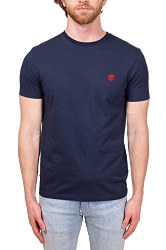 Timberland Ss Chest Tree Logo Jersey Slim Tee T-shirt, Blu, S Uomo