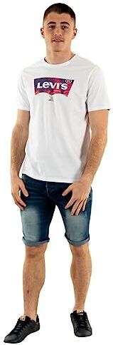 Levis Graphic Crewneck Tee, Uomo, Bw Palm Fill White+, M