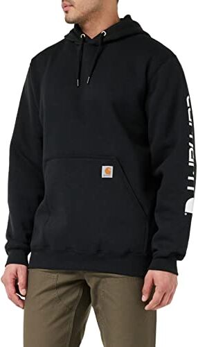 Carhartt Felpa Vestibilità Ampia, Media Pesantezza, Con Logo Sulla Manica, Uomo, Nero, M