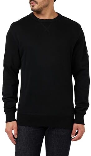 Calvin Klein Badge Crew Neck  Felpe, Nero (CK Black), XS Uomo